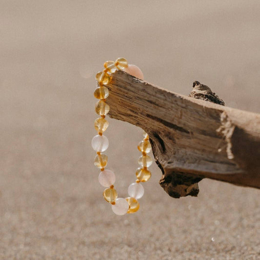 Armbandje van 100% amber | Citroen Rozenkwarts