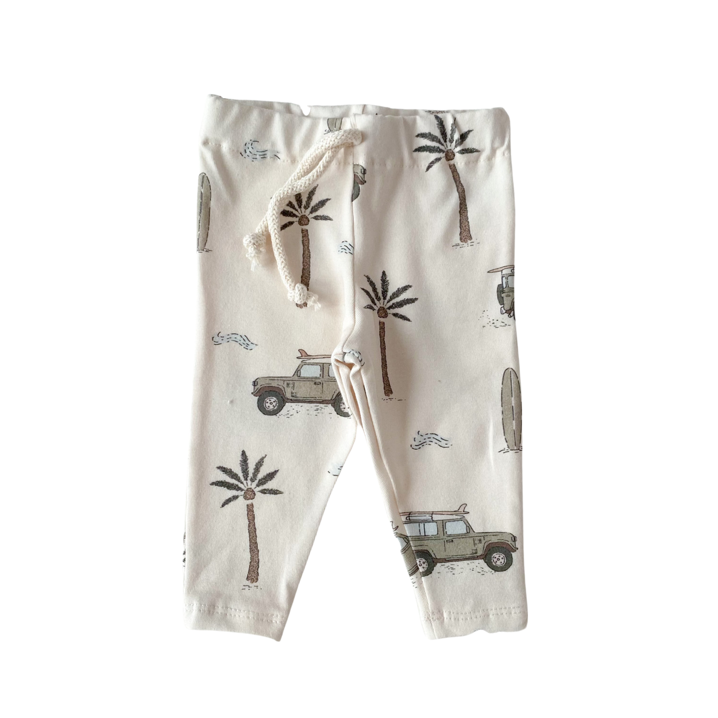 Baby legging met auto- en palmboomprint