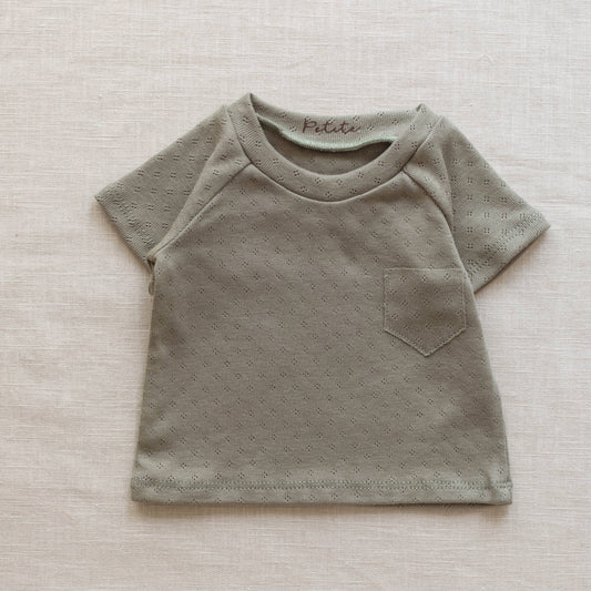 Baby t-shirt pointoille - olijf